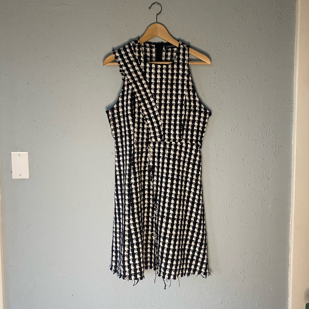 Chicwish Black and White Houndstooth Mini Dress